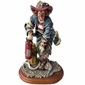 Firefighter clown figurine
